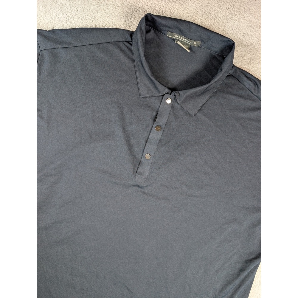 Nike Tiger Woods Platinum Golf Polo Shirt Mens XL Black Fit Dry 256794-414
